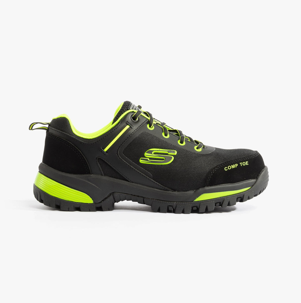 Skechers Work 200188EC GATLON Mens Safety Trainers Black/Lime