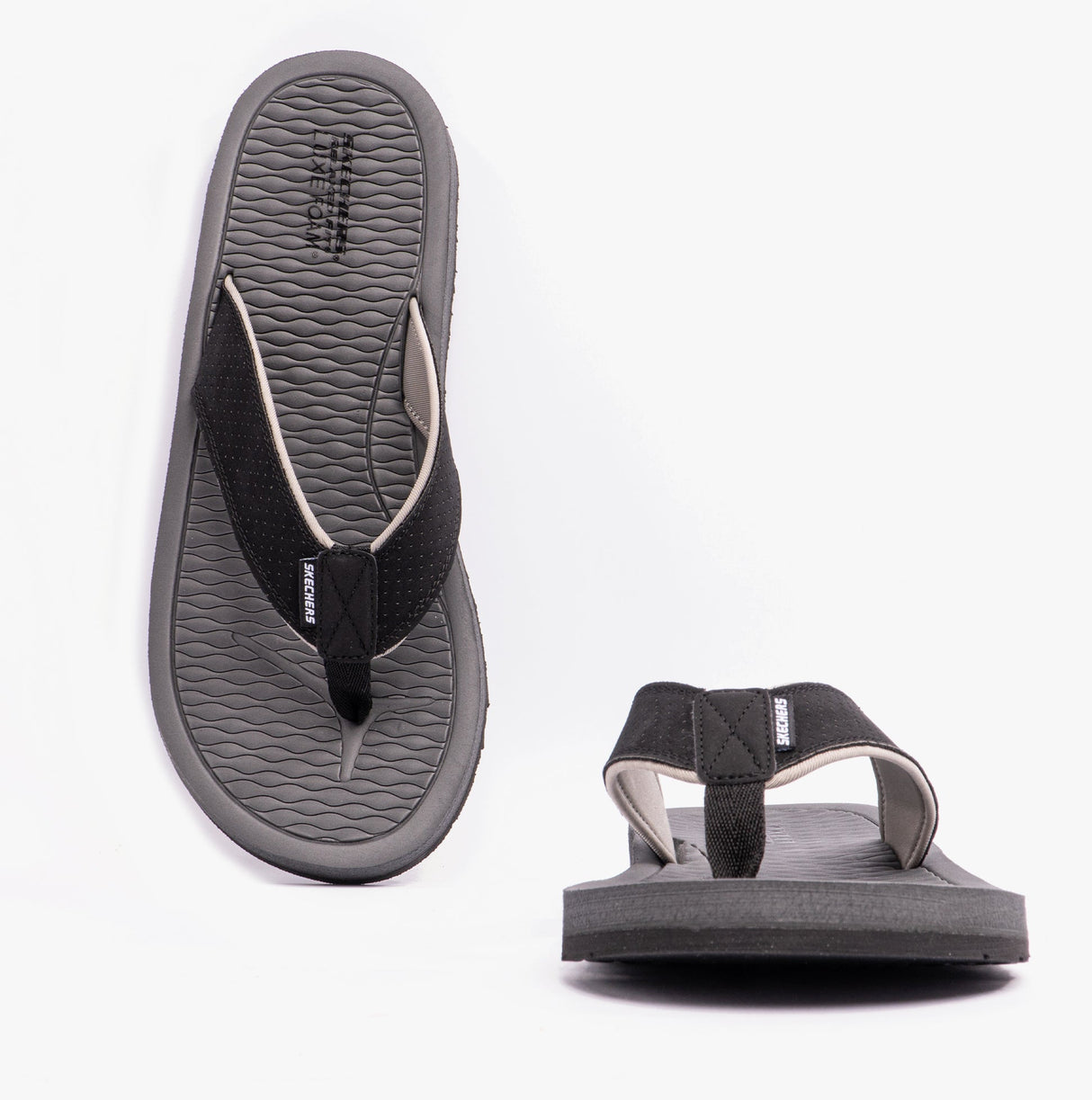 Skechers 205098/BLK TANTRIC - FRITZ Mens Toe Post Sandals Black