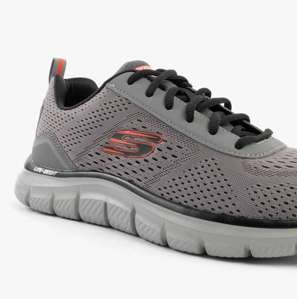 Skechers 232758/CCOR TRACK - LESHUR Mens Trainers Charcoal/Orange