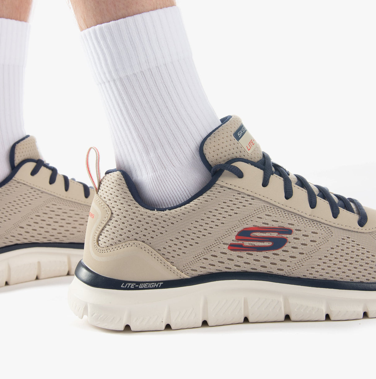 Skechers 232758/TPNV TRACK - LESHUR Mens Trainers Taupe/Navy