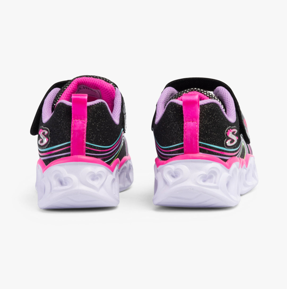 Skechers 302689L/BKMT HEART LIGHTS - RETRO HEARTS Girls Trainers Black/Multi