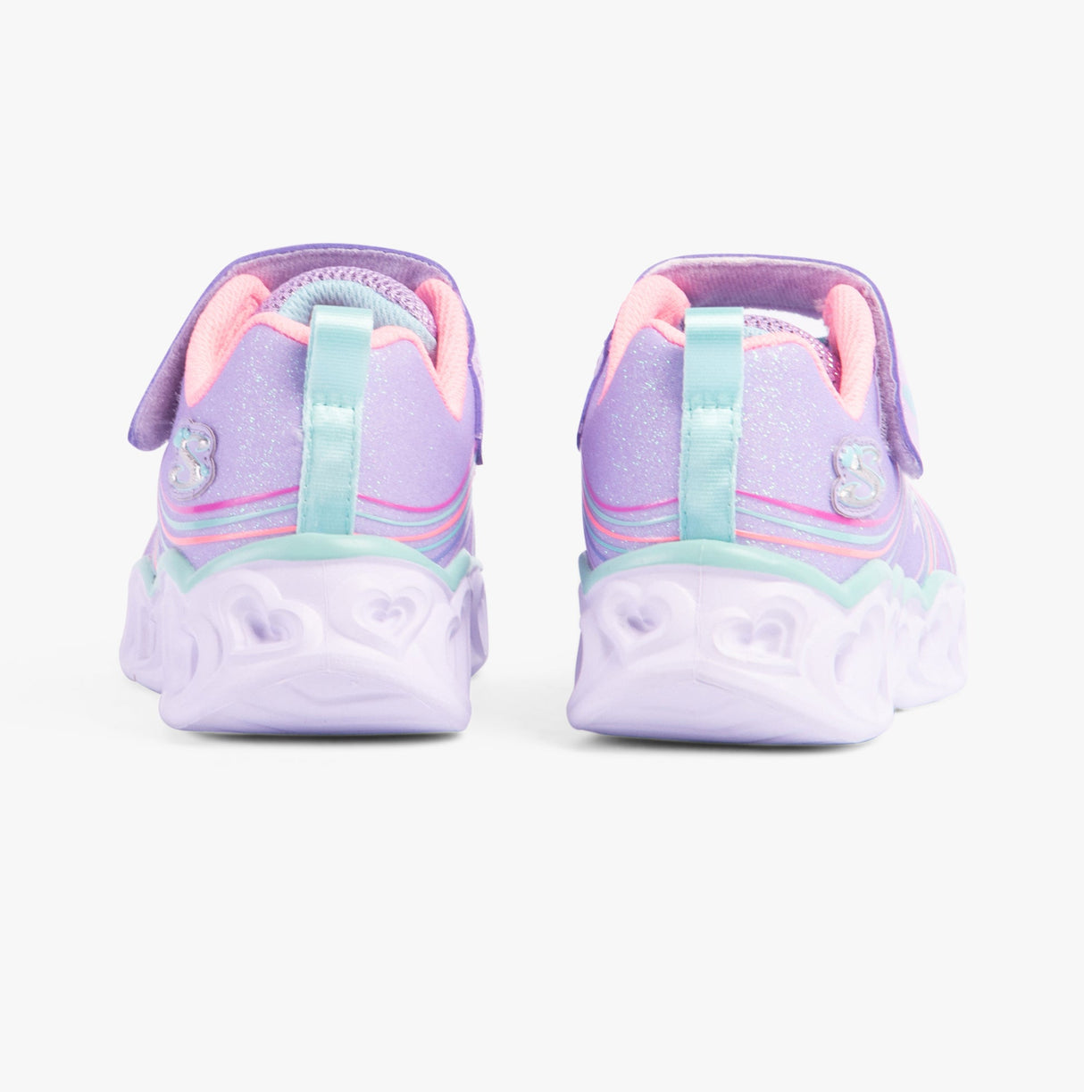 Skechers 302689L/LVMT HEART LIGHTS - RETRO HEARTS Girls Trainers Lavender/Multi