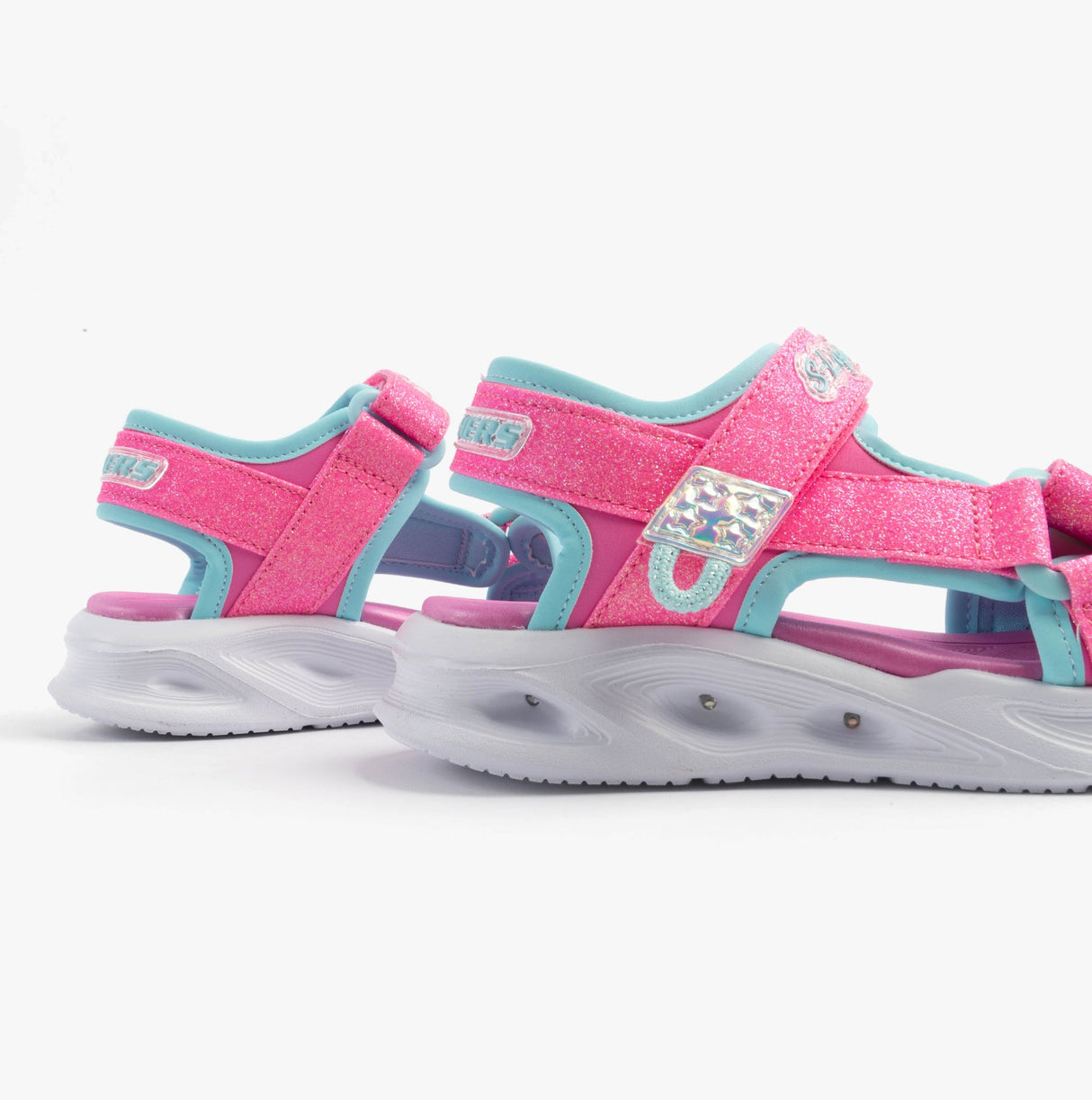 Skechers 303024L/HPAQ S-LIGHTS: SOLA GLOW Girls Sandals Hot Pink/Aqua