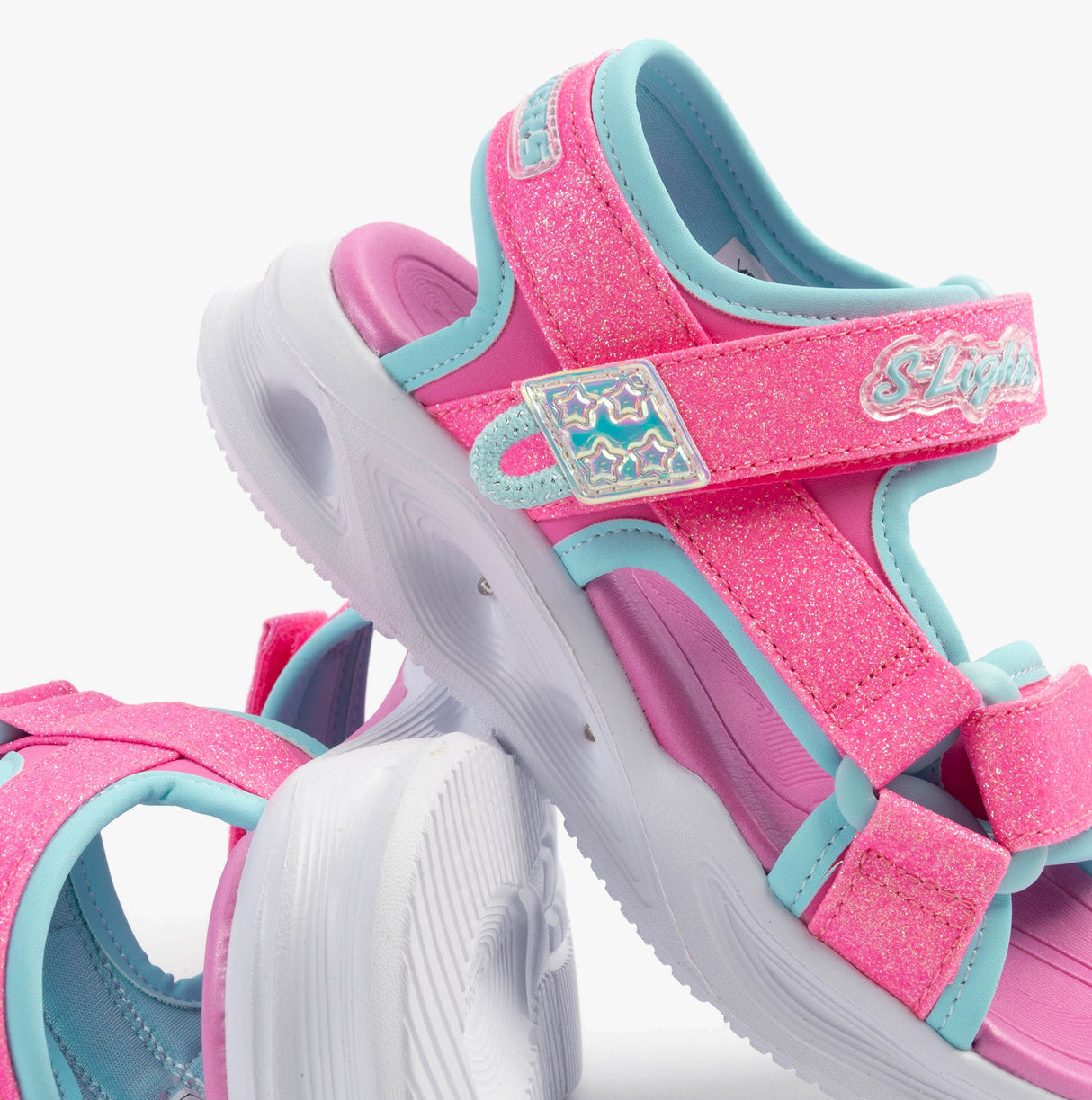 Skechers 303024L/HPAQ S-LIGHTS: SOLA GLOW Girls Sandals Hot Pink/Aqua