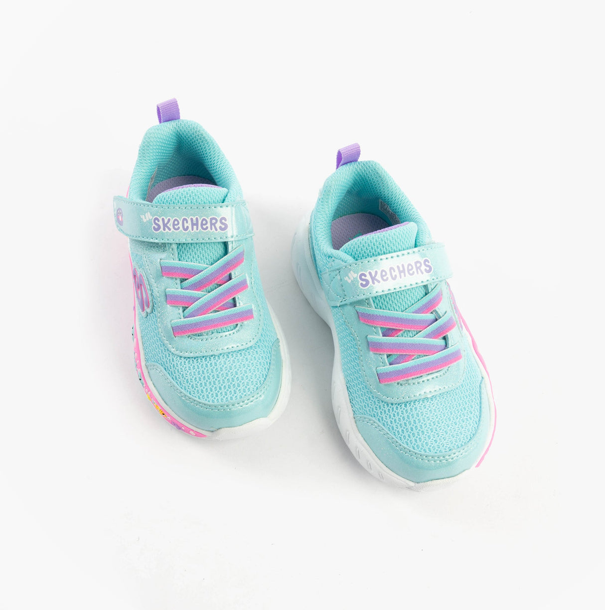 Skechers 303158N/TQMT PLAY SCENE - FUN SQUAD Girls Trainers Turquoise Multi