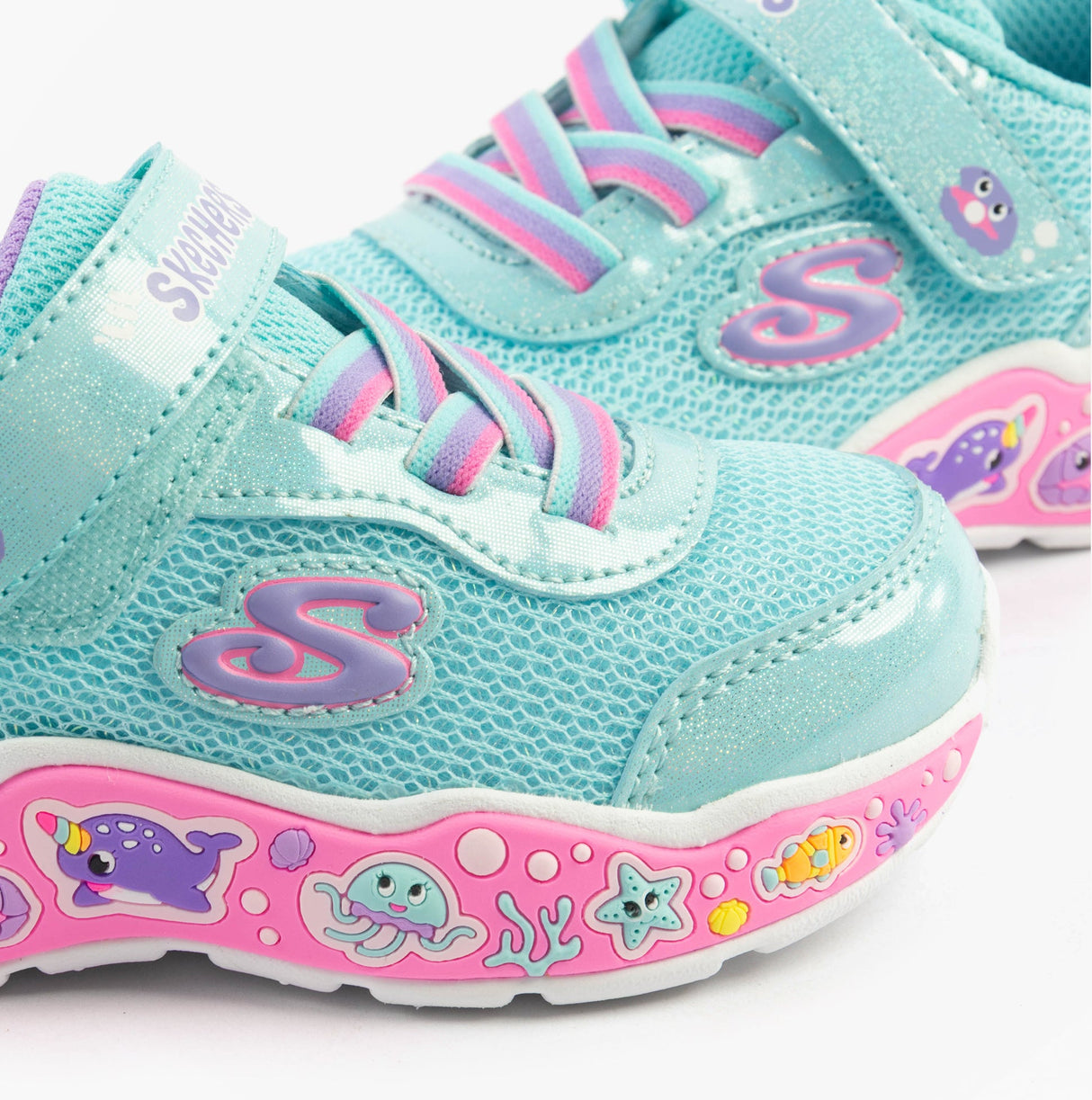 Skechers 303158N/TQMT PLAY SCENE - FUN SQUAD Girls Trainers Turquoise Multi