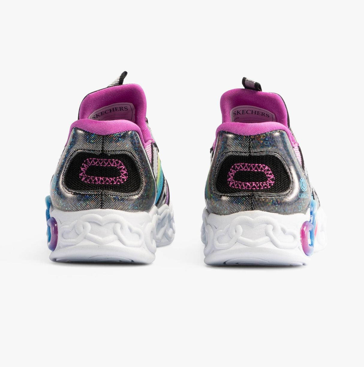Skechers 303755L/BKMT INFINITE HEART LIGHTS - ETERN Girls Trainers Black/Multi