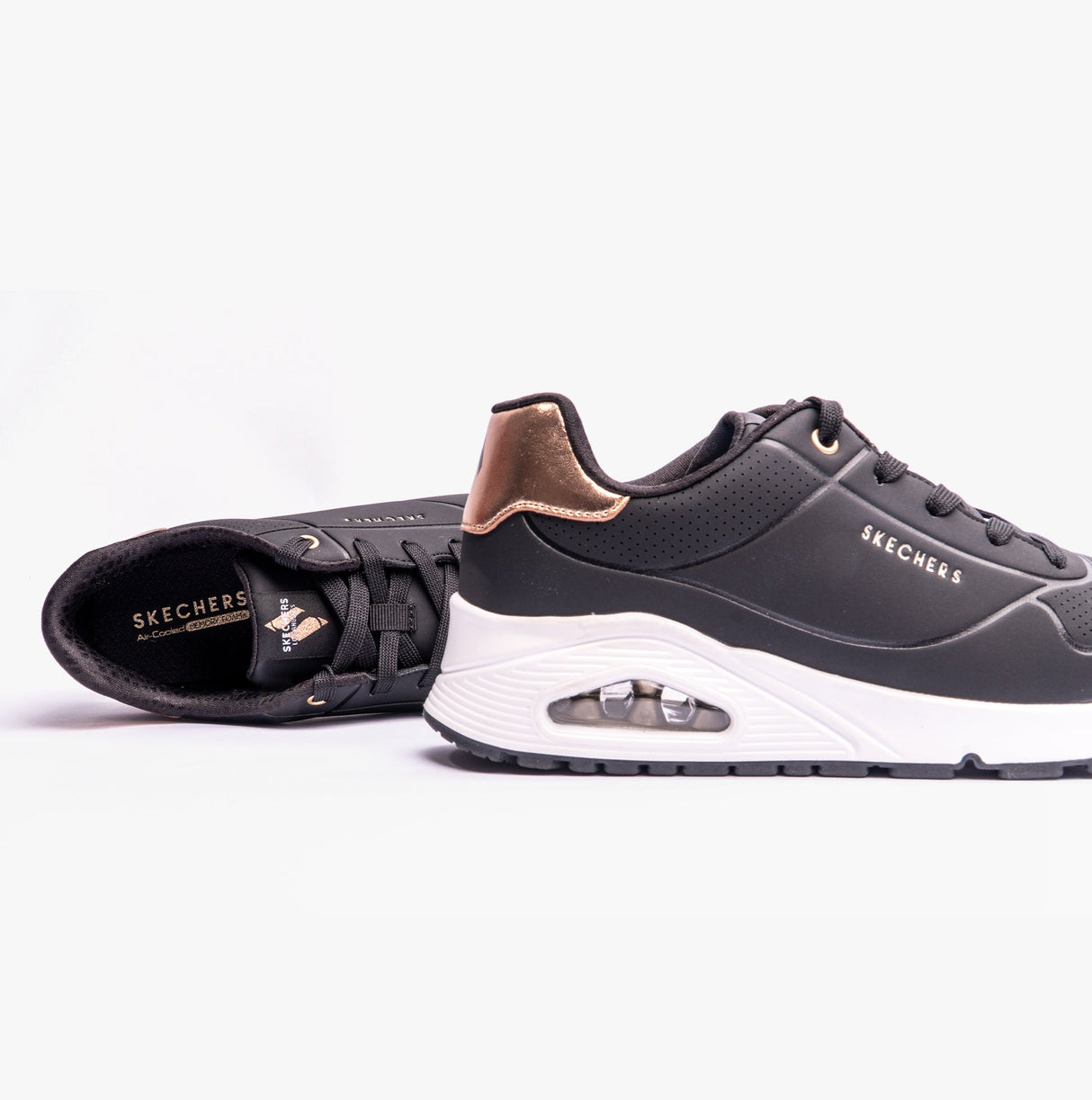 Skechers 310545L/BLK UNO GEN1 - SHIMMER AWAY Girls Trainers Black