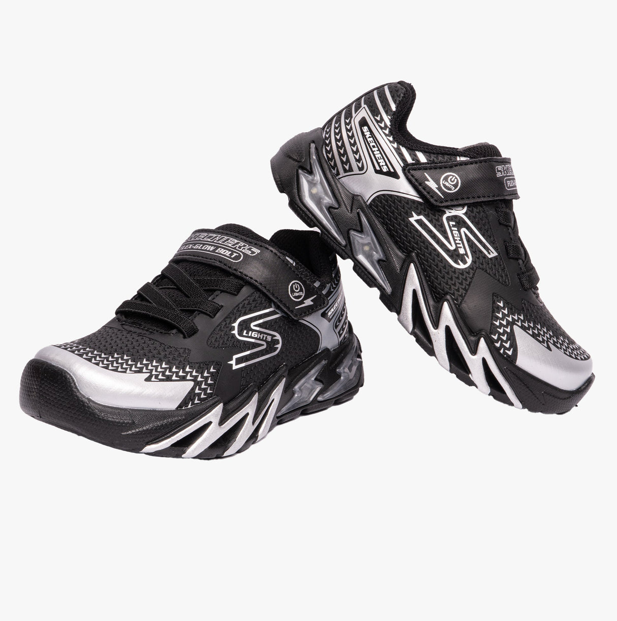 Skechers 400138L/BKSL FLEX-GLOW BOLT Boys Sport Black/Sliver