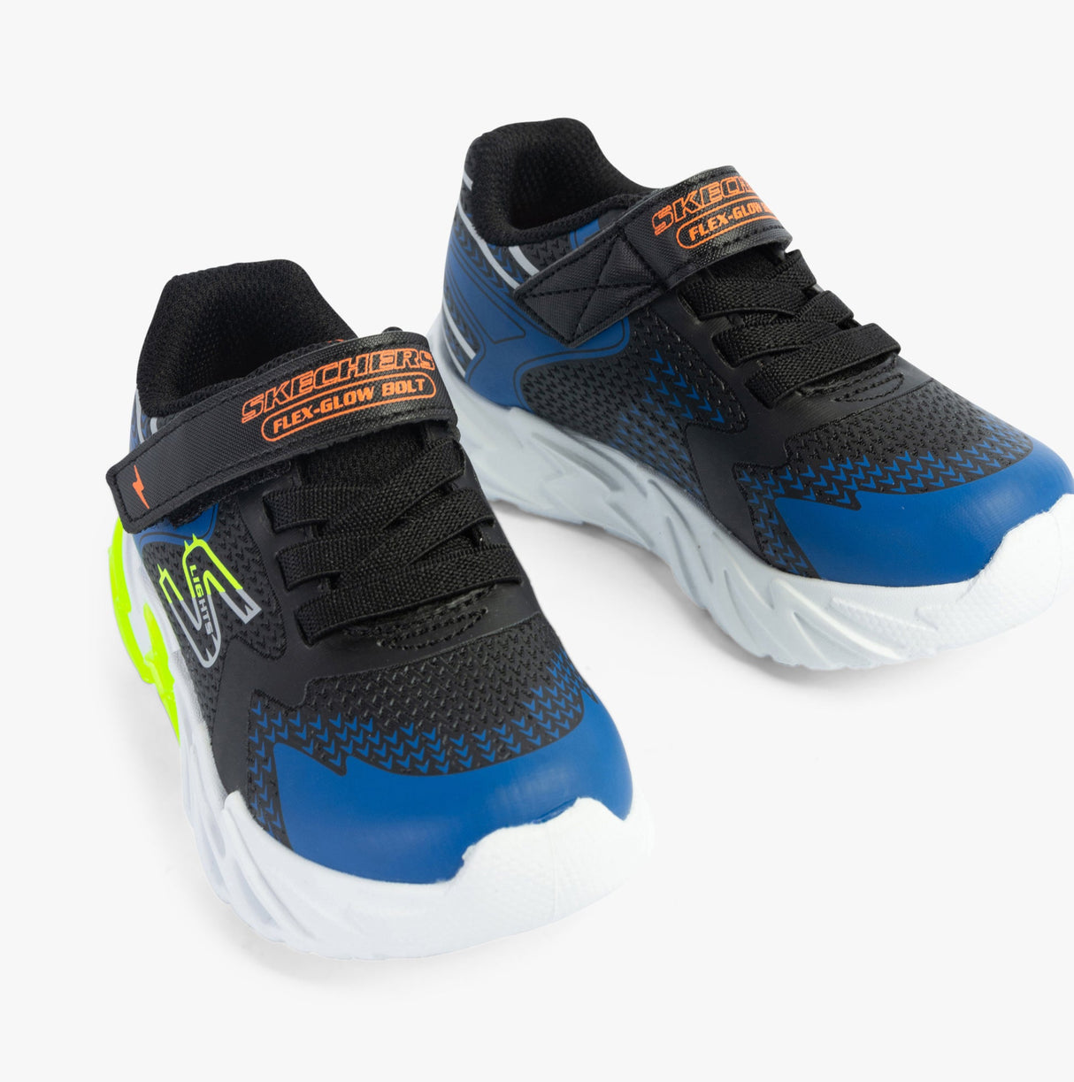 Skechers 400138N/BKBL FLEX-GLOW BOLT Boys Trainers Black/Blue