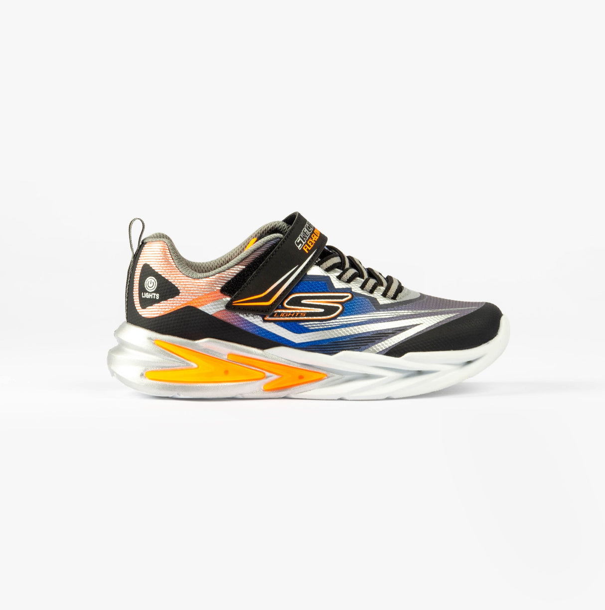 Skechers 400139L/BKSL FLEX-GLOW ULTRA Boys Trainers Black Silver