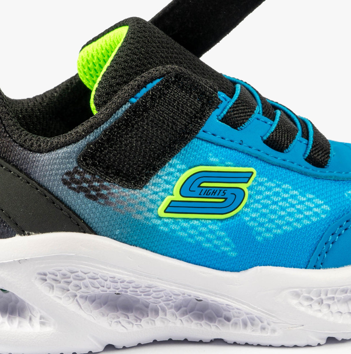 Skechers 401495N/BKBL METEOR-LIGHTS-KRENDO Boys Trainers Black Blue