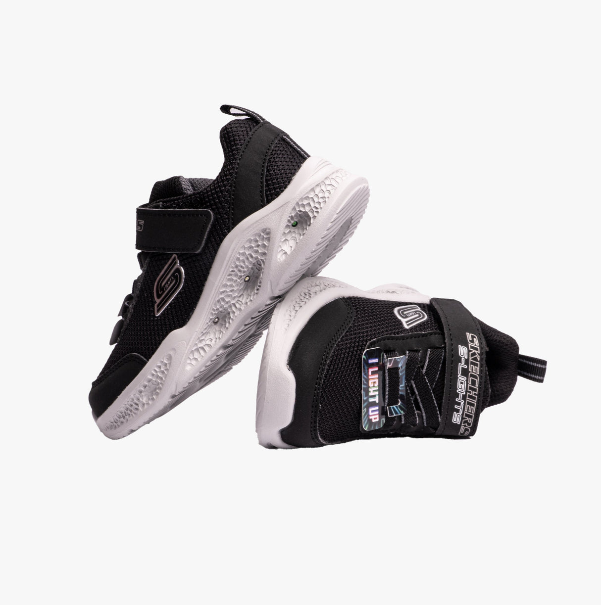 Skechers 401675N/BKGY METEOR-LIGHTS Boys Trainers Black/Gray