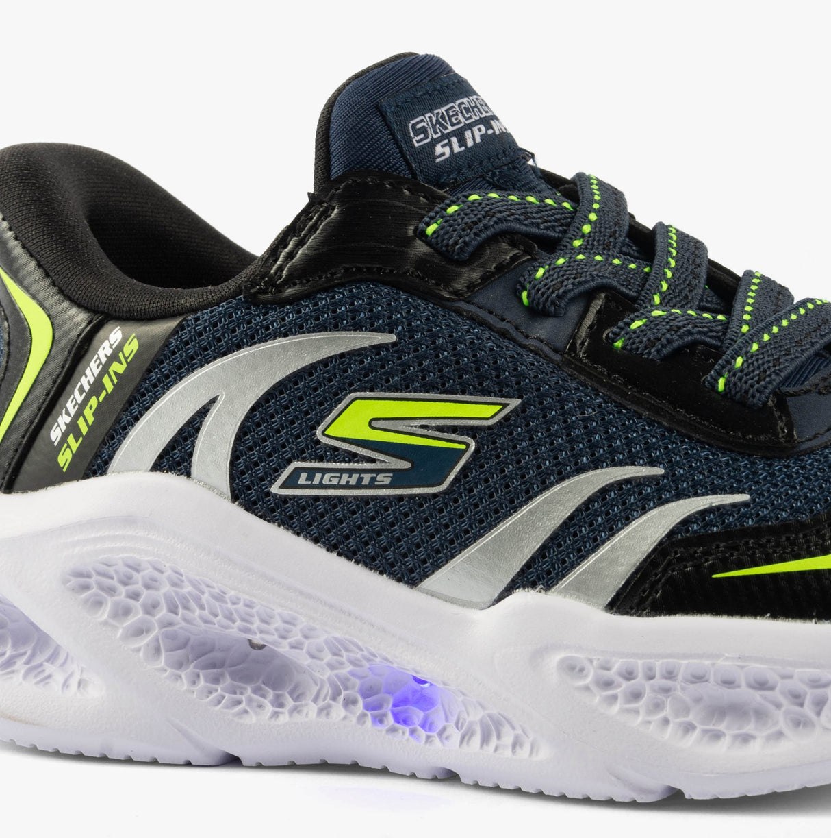 Skechers 403848L/NVBK METEOR-LIGHTS-BRISK-BEAMS Boys Trainers Navy/Black