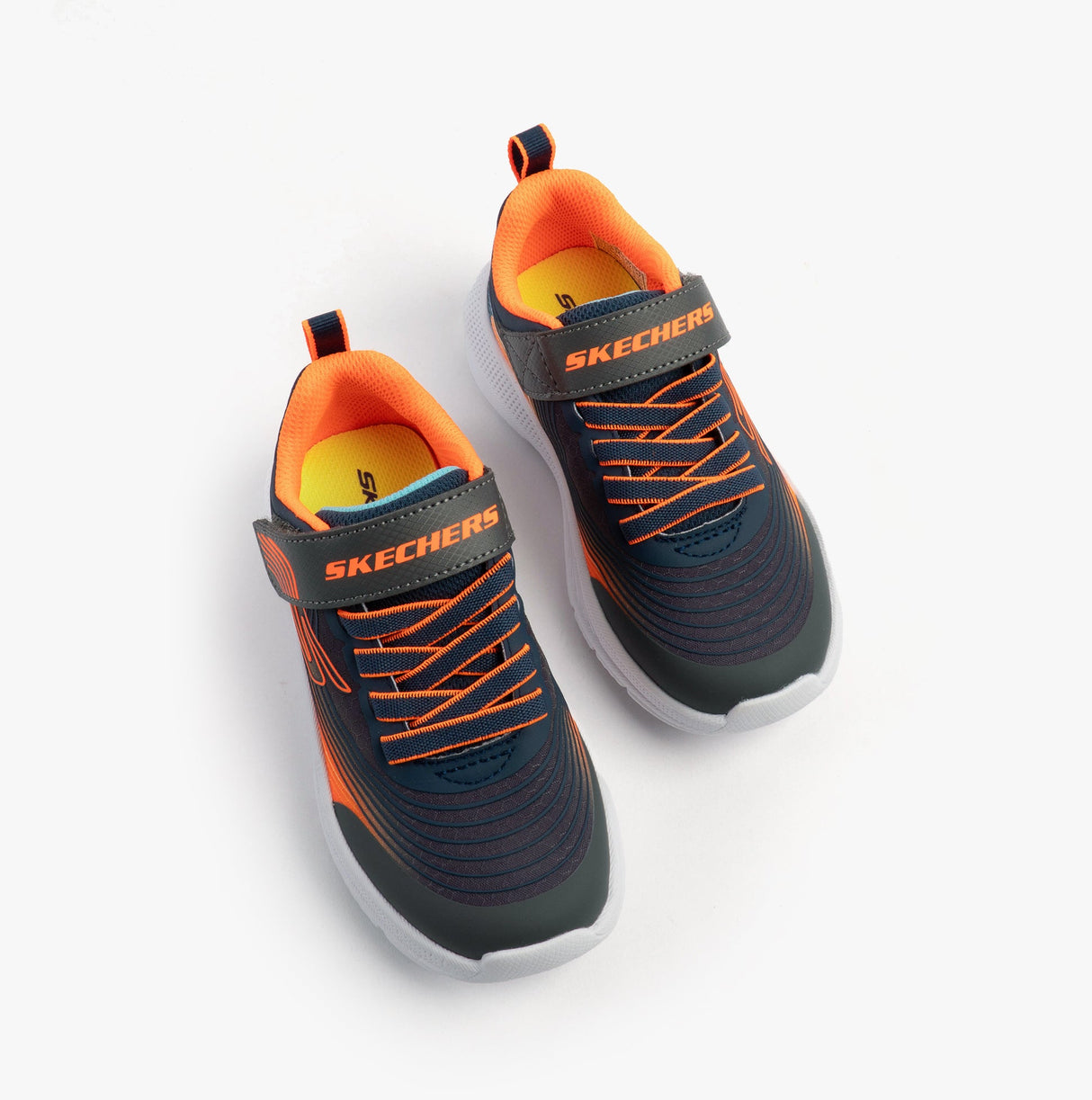 Skechers 403926L/NVOR MICROSPEC ADVANCE Boys Trainers Navy/Orange