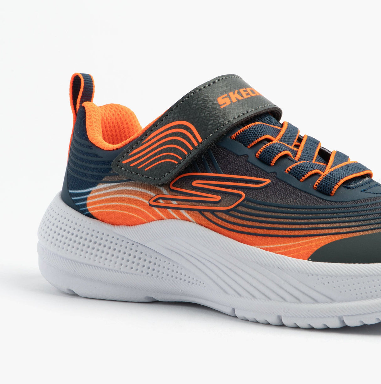 Skechers 403926L/NVOR MICROSPEC ADVANCE Boys Trainers Navy/Orange