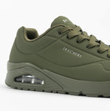 Skechers 52458/DKGR UNO - STAND ON AIR Mens Trainers Dark Green