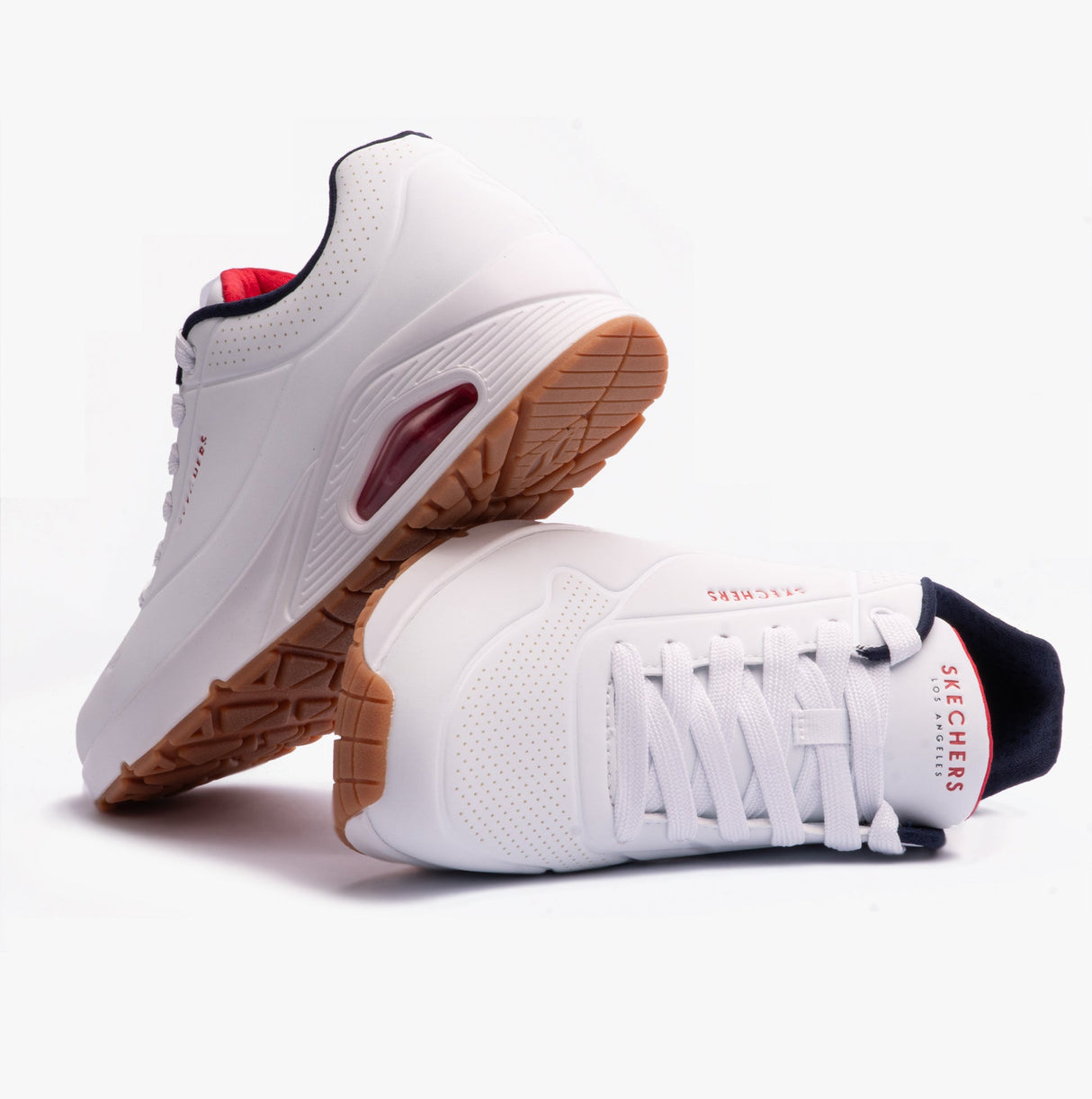 Skechers 52458/WNVR UNO - STAND ON AIR Mens Trainers White/Red