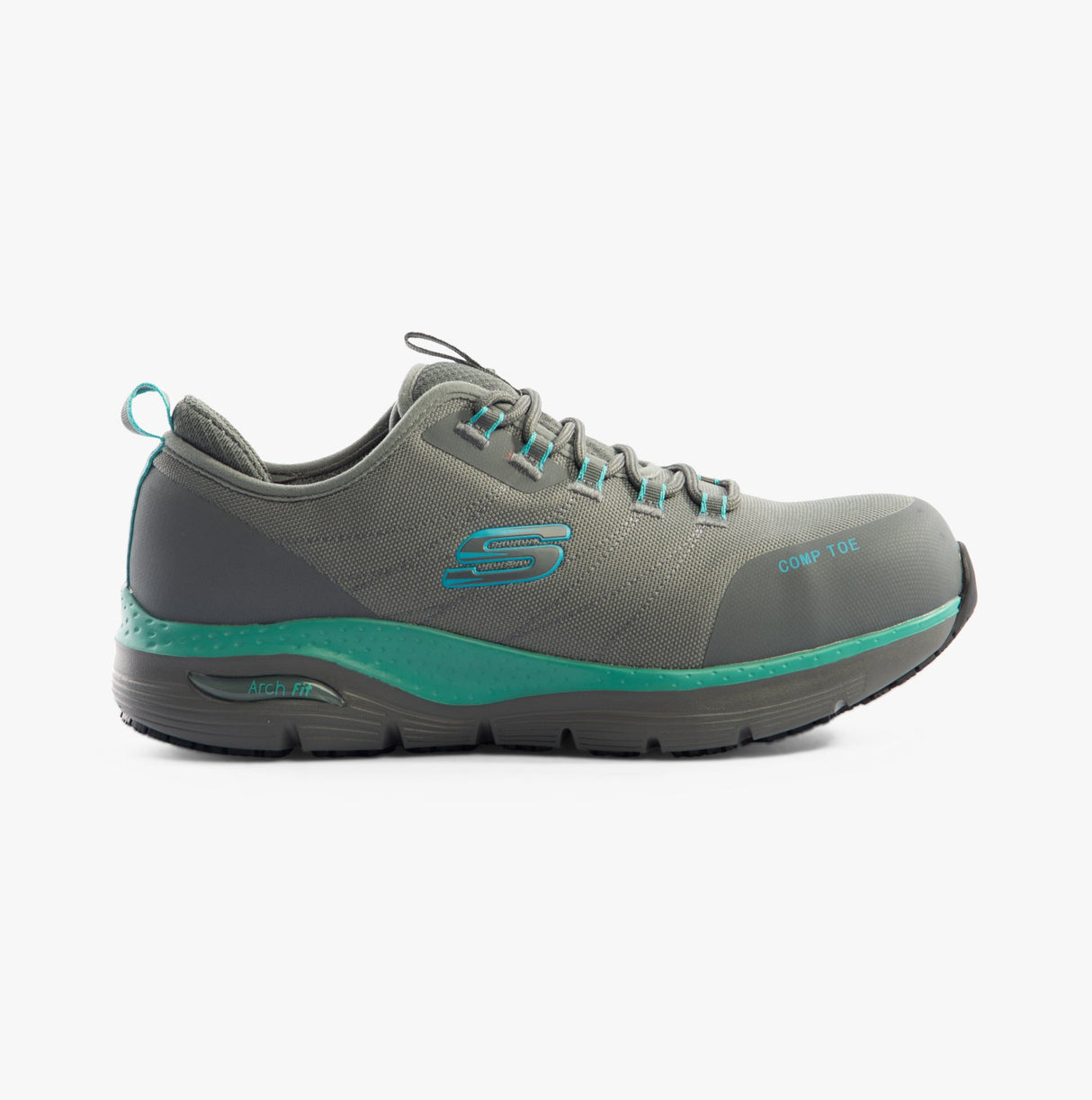 Skechers Work 108075EC ARCH FIT SR - EBINAL Womens Safety Trainers Grey/Aqua