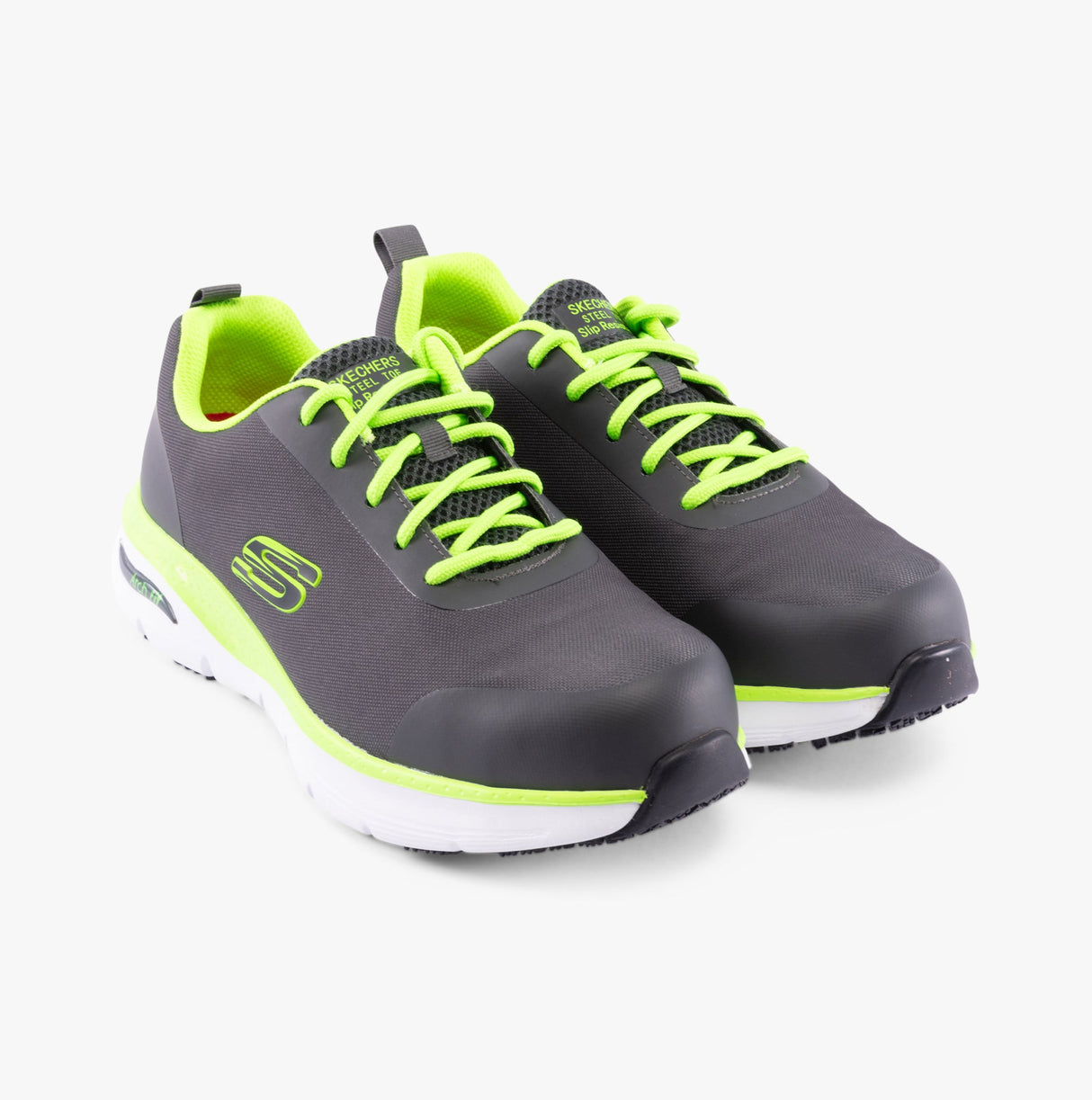 Skechers Work 200086EC ARCH FIT SR - RINGSTAP Mens Safety Trainers Charcoal/Lime