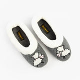 Sleepers NIKKI Womens Felt Sheep Full Slippers Grey