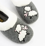 Sleepers NIKKI Womens Felt Sheep Full Slippers Grey