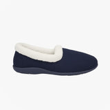 Sleepers SANDIE II Womens Textile Collared Full Slippers Navy