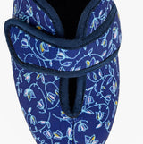 Sleepers IVY Womens Full Slippers Navy Blue Floral