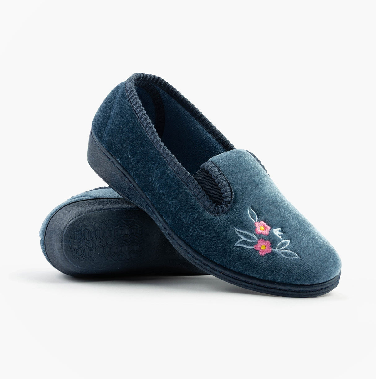 Sleepers GINA Womens Full Gusset Slippers Blueberry