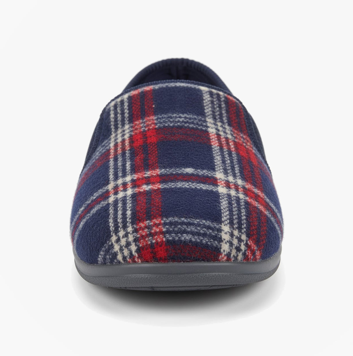 Sleepers JIM Navy Check Velour Twin Gusset Slipper