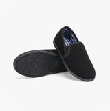 Sleepers WILSON Mens Twin Gusset Slipper Black Plush Velour