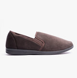 Sleepers WILSON Brown Mens Plush Velour Twin Gusset Slipper