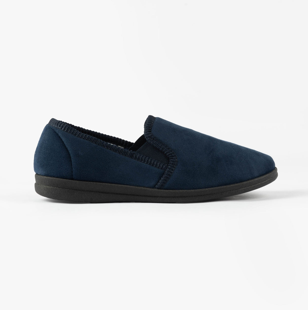 Sleepers WILSON Mens Velour Slip-On Full Slippers Navy