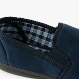 Sleepers WILSON Mens Velour Slip-On Full Slippers Navy
