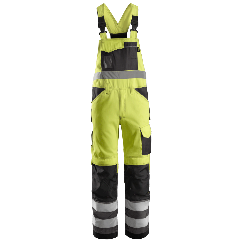 Snickers 0113 Hi-Vis Bib & Brace Trousers, Class 2 Various Colours