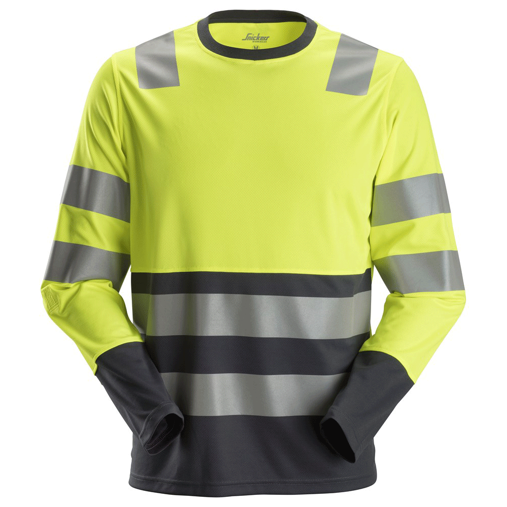 Snickers 2433 AllroundWork Hi-Vis Long Sleeve Shirt CL2 Various Colours
