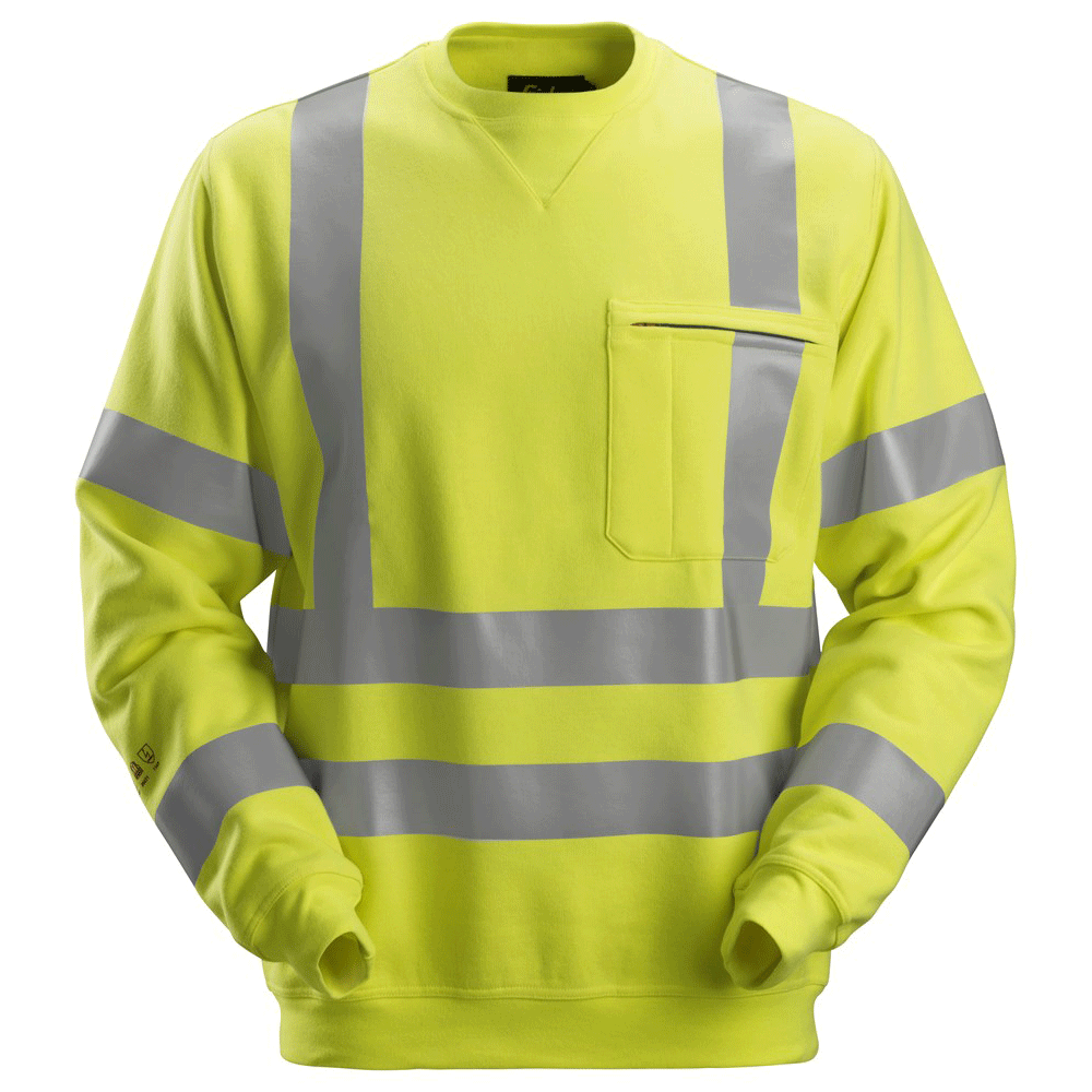 Snickers 2863 ProtecWork, Flame Retardant Arc Protection Hi-Vis Sweatshirt, Class 3