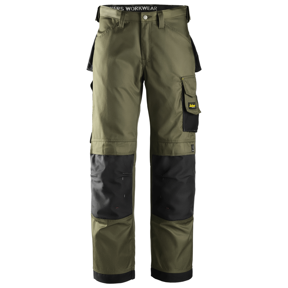 Snickers 3312 Craftsmen Trousers, DuraTwill Olive Green/Black