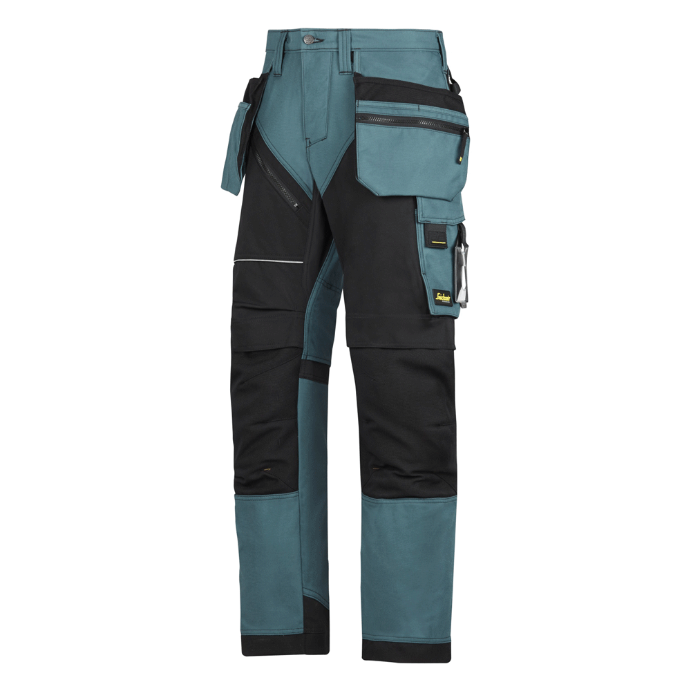 Snickers 6202 RuffWork, Work Trousers+ Holster Pockets Petrol Blue