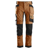 Snickers 6241 AllroundWork, Stretch Work Knee Pad Trousers Holster Pockets Brown