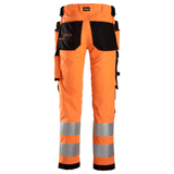 Snickers 6243 AllroundWork, Hi-Vis Stretch Kneepad Holster Work Trousers Class 2 Orange / Black / 96 (33" Waist, 30" Leg)