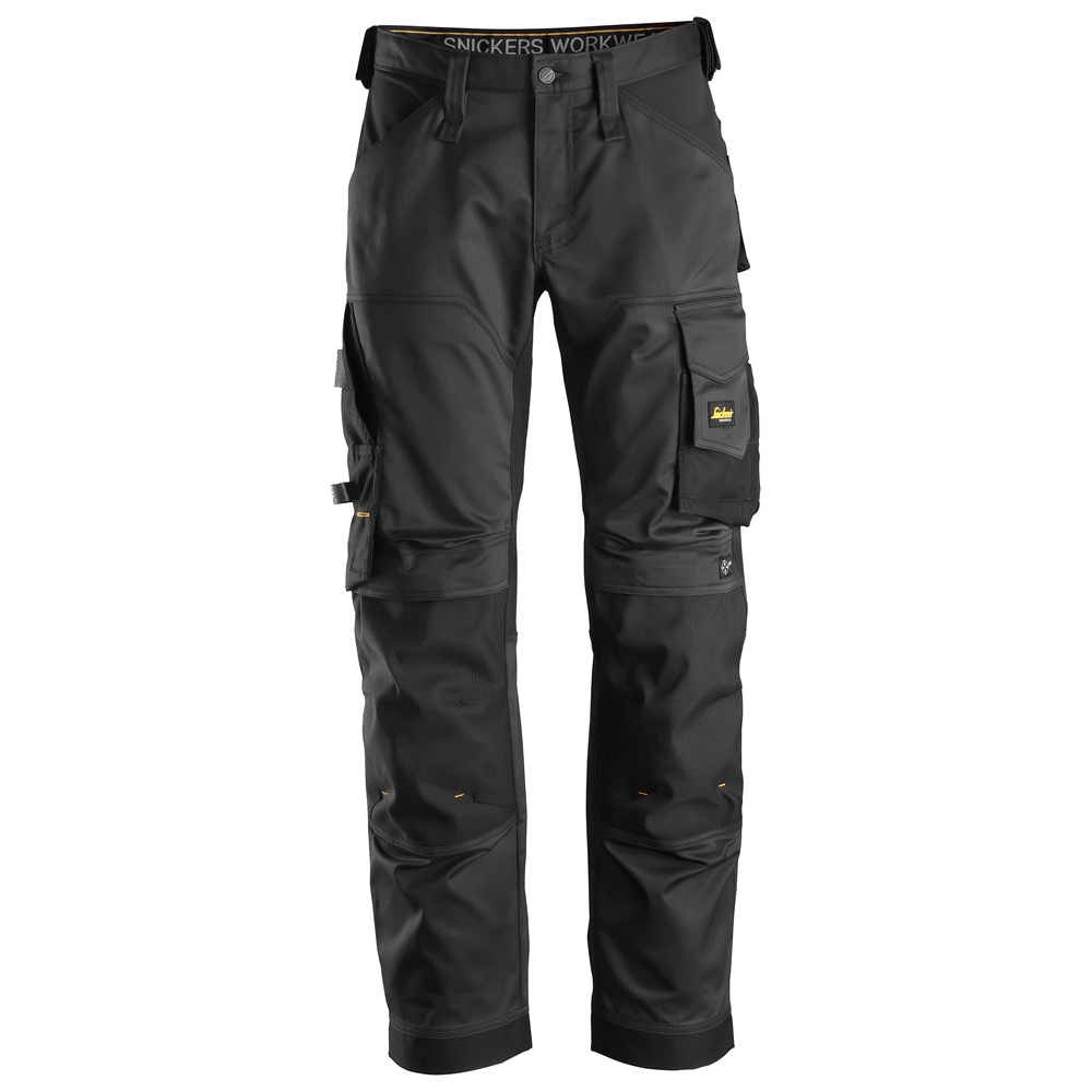 Snickers 6351 AllroundWork, Stretch Loose Fit Work Trousers Black, Waist 33" Leg 35"-Snickers 148