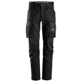 Snickers 6803 AllroundWork, Stretch Trousers without Knee Pockets Black, 31" Waist 28" Leg-Snickers 192