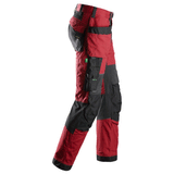 Snickers 6902 FlexiWork, Kneepad Holster Pocket Work Trousers Chilli Red
