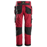 Snickers 6902 FlexiWork, Kneepad Holster Pocket Work Trousers Chilli Red