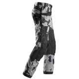 Snickers 6902 FlexiWork, Kneepad Holster Pocket Work Trousers Grey Camo