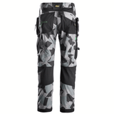 Snickers 6902 FlexiWork, Kneepad Holster Pocket Work Trousers Grey Camo