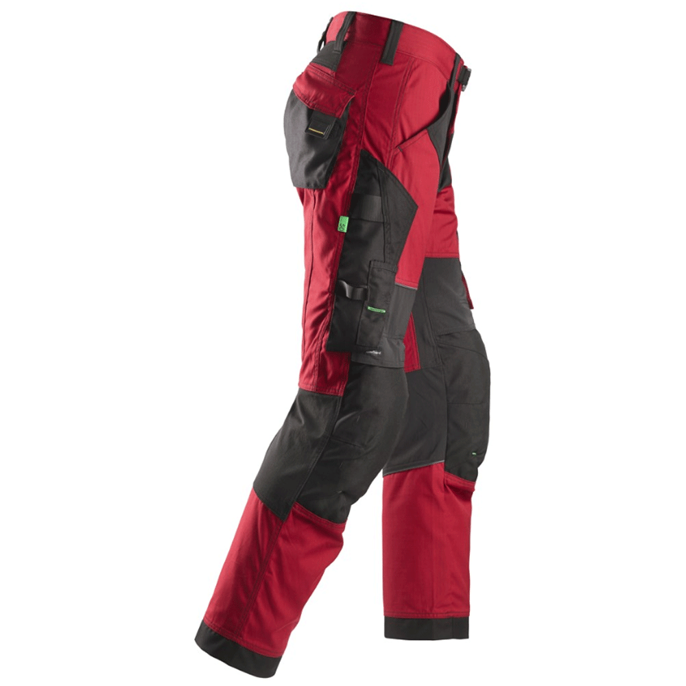 Snickers 6903 FlexiWork Stretch Kneepad Work Trousers Chilli Red/Black, 35" Waist 30" Leg-Snickers 100