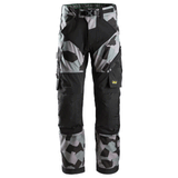 Snickers 6903 FlexiWork Stretch Kneepad Work Trousers Grey Camo