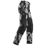 Snickers 6903 FlexiWork Stretch Kneepad Work Trousers Grey Camo